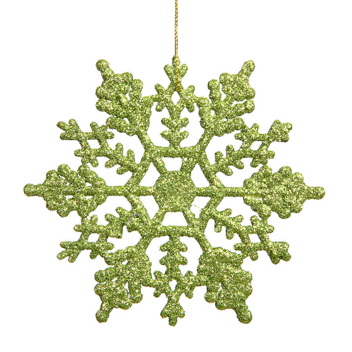 Glitter Snowflake Ornament Mercury Row® Color: Lime