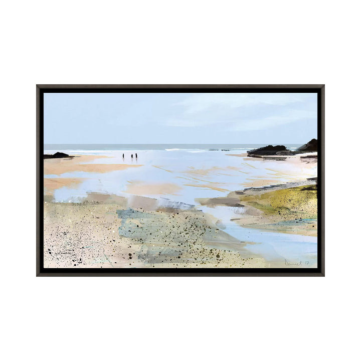 Sea View' Graphic Art Print East Urban Home Size: 26" H x 40" W x 1.5" D Format: Dark Rustic Wood Framed Canvas