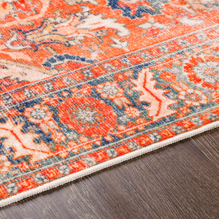 Mags Oriental Brick Red/Blue/Tan Area Rug Joss & Main Rug Size: Rectangle 3'6" x 5'6"