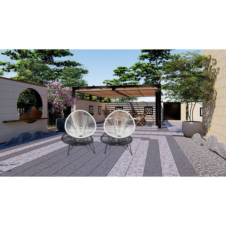 Gayden Woven Basket Patio Chair (Set of 2) George Oliver Color: White