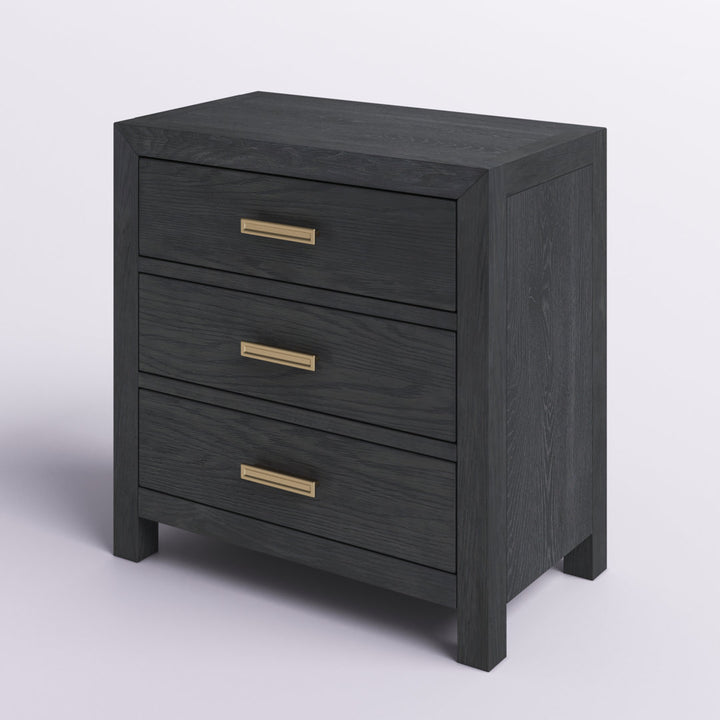 Ashdon 3 - Drawer Solid Wood Nightstand Wade Logan® Color: Charcoal