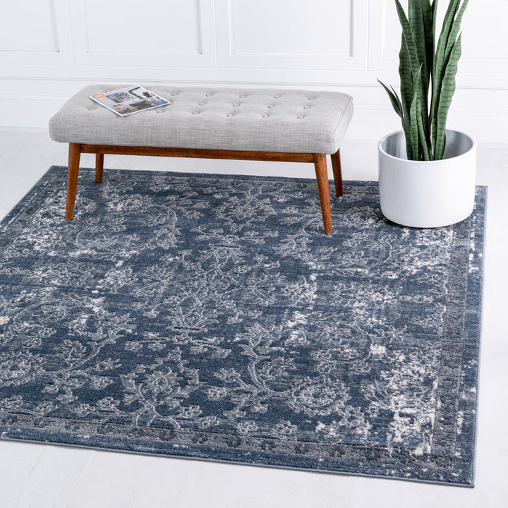Charters Towers Oriental Blue Area Rug Langley Street® Rug Size: Square 7'10"