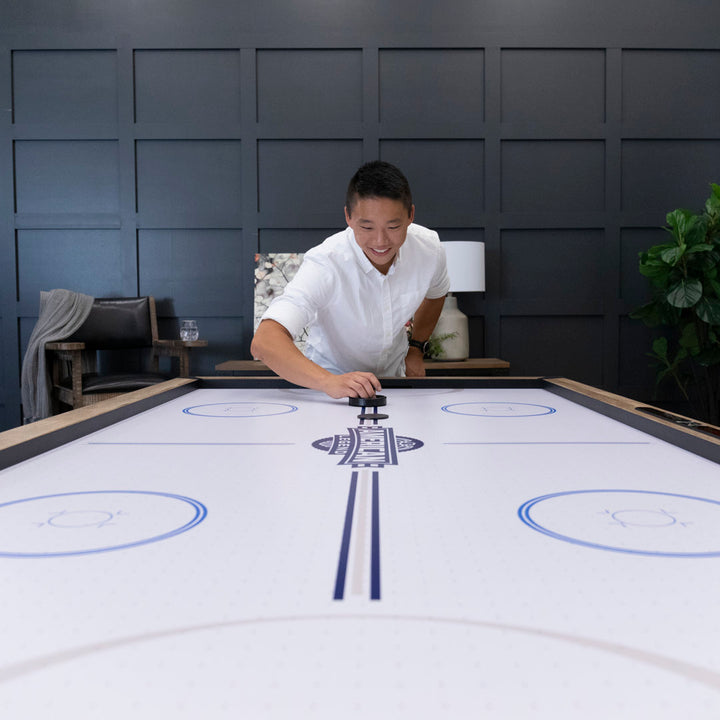 Kirkwood American Legend 84" Air Hockey Table with Rustic Wood Finish and Digital Scoreboard American Legend