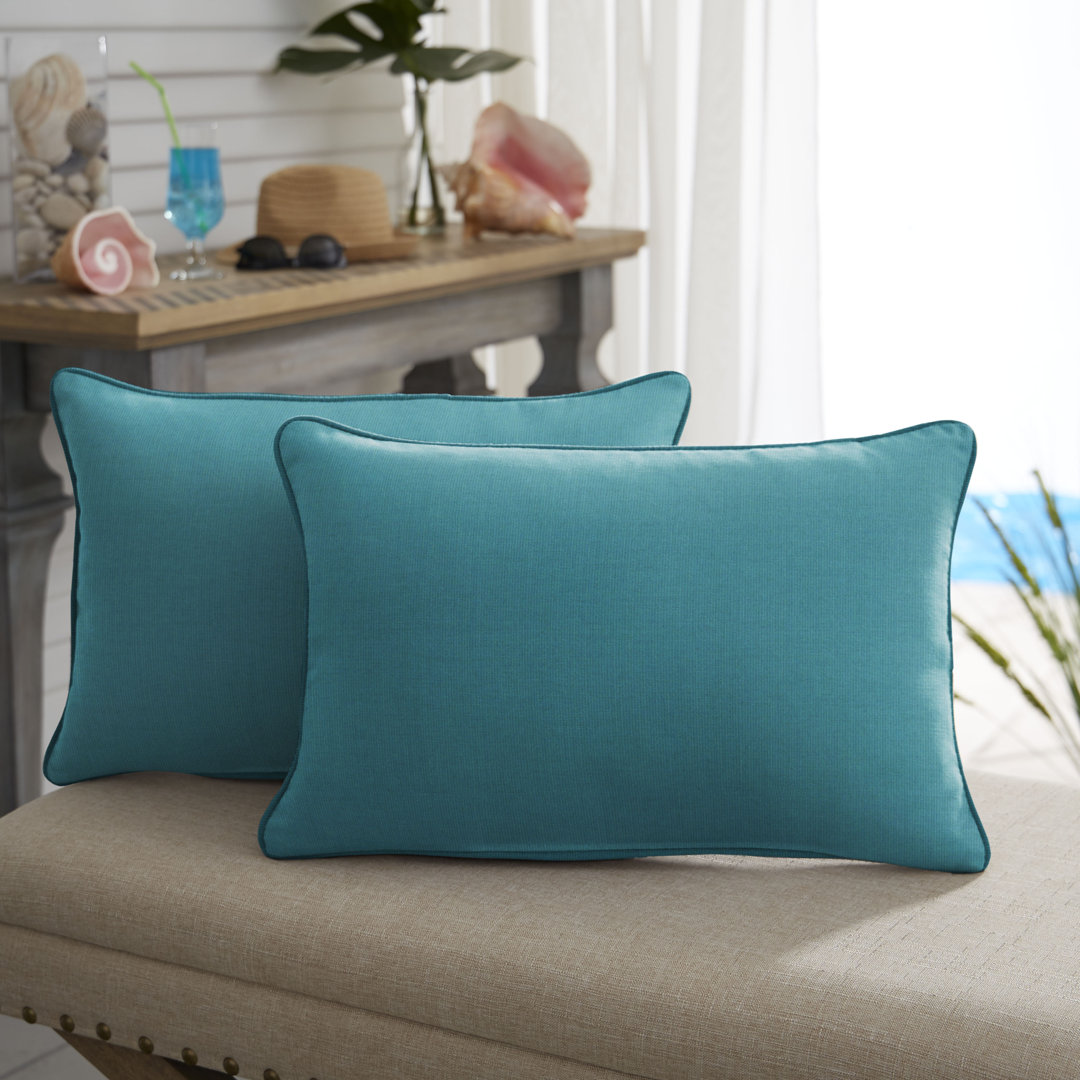 Boylston Outdoor Rectangular Pillow Cover & Insert (Set of 2) Birch Lane™ Color: Aqua