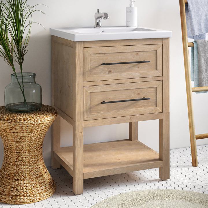 Bickley 24" Single Bathroom Vanity with Ceramic Top Beachcrest Home™ Base Finish: Fir Essence