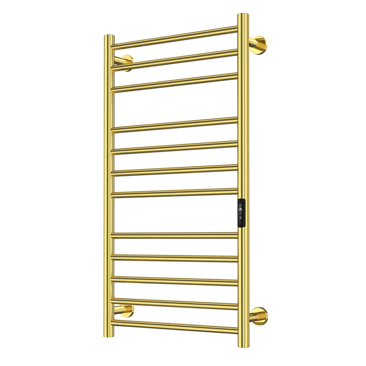 Wall Mount Heated Towel Electric Towel Warmer 12 Bars Paraheeter Finish: Mirror Gold