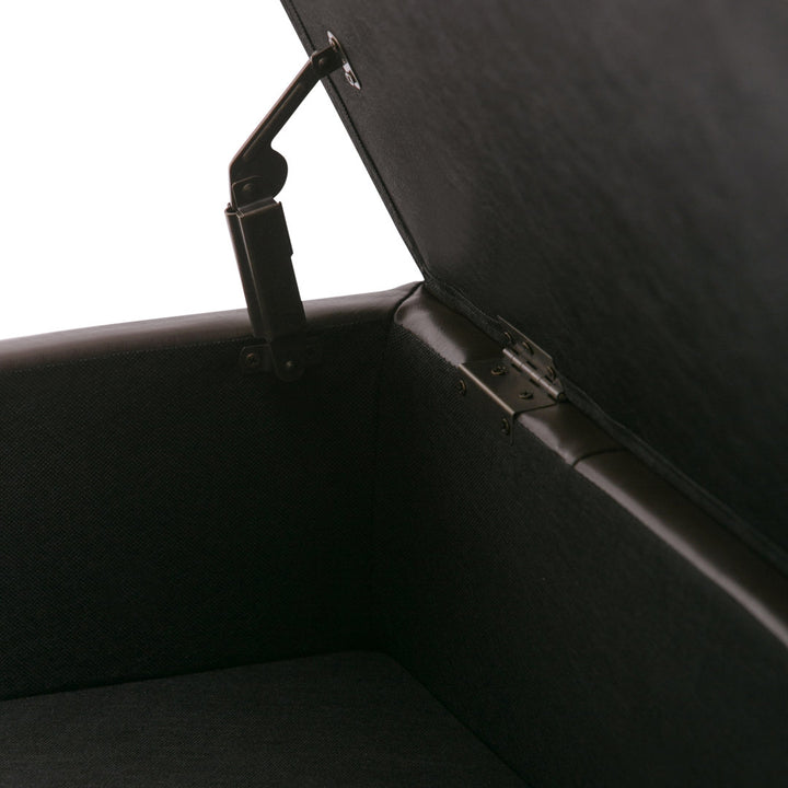 Dover Square Coffee Table Storage Ottoman,Assembled Simpli Home Fabric: Chocolate Brown