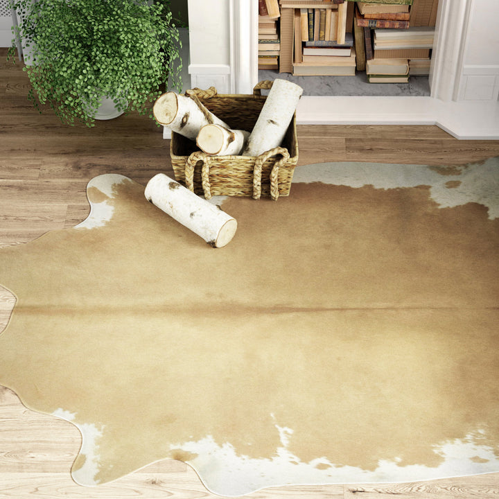 Charlize Hand Curated Cowhide Contemporary Whitish Beige 13 Area Rug AllModern Rug Size: Novelty 6' x 8'