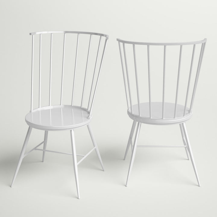 Kennamer Metal Slat Back Side Chair (Set of 2) Laurel Foundry Modern Farmhouse® Color: White
