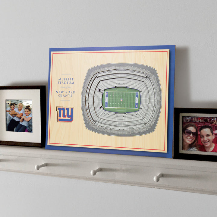 NFL 5-Layer Stadiumview Wall Art YouTheFan Color: Teal NFL Team: New York Giants