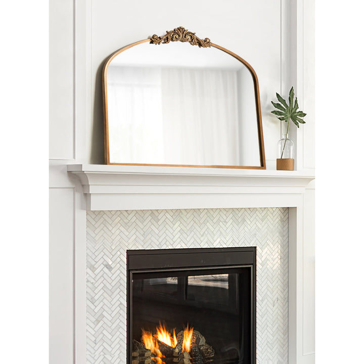 Anglo Arendahl Traditional Accent Mirror Fleur De Lis Living Size: 28.5" x 36" Finish: Gold