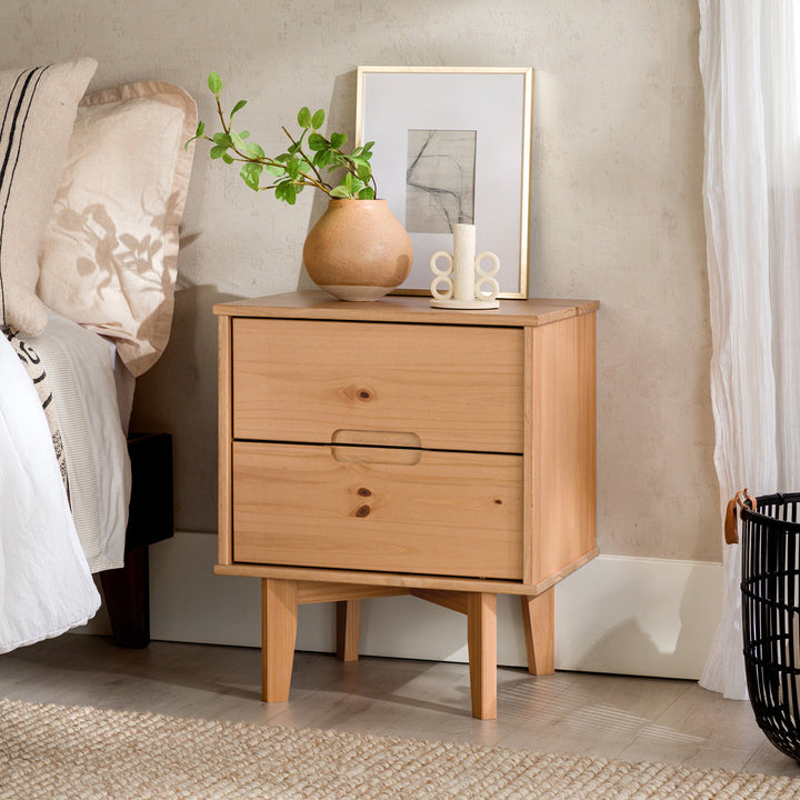 Mags Solid Wood Groove 2-Drawer Nightstand AllModern Color: Natural Pine