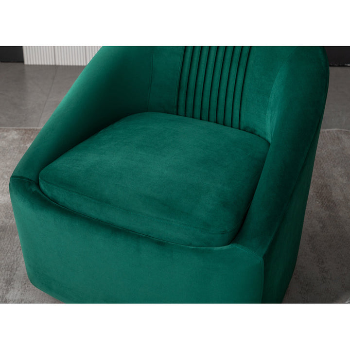 Arrun 28" W Velvet Swivel Barrel Chair (Set of 2) Wade Logan® Fabric: Green Velvet