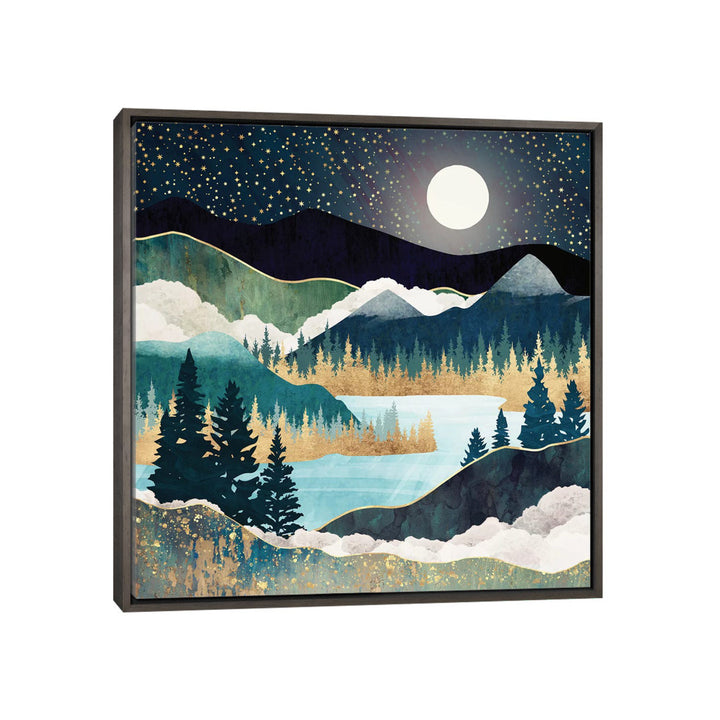 Star Lake' by SpaceFrog Designs - Print East Urban Home Size: 37" H x 37" W x 1.5" D Format: Dark Rustic Wood Framed Canvas