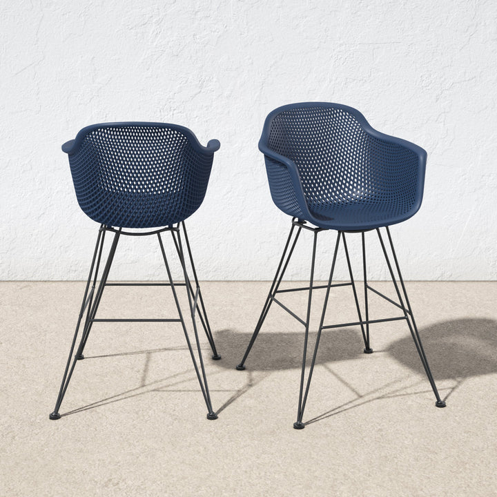 Dusti Patio Dining Armchair (Set of 2) AllModern Color: Navy
