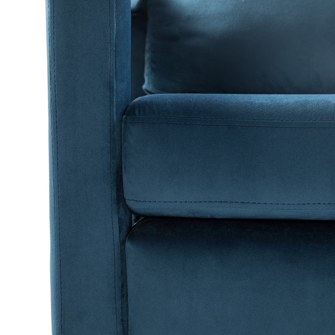 Clayne Velvet Armchair Etta Avenue™ Fabric: Navy Velvet