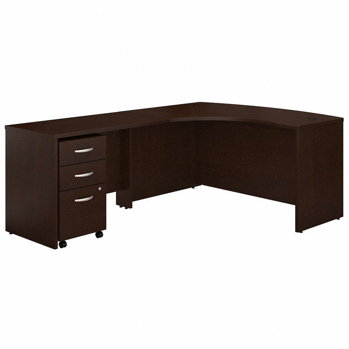 Series C L Shaped Desk with Mobile File Cabinet Bush Business Furniture Color: Mocha Cherry/Mocha Cherry Orientation: Left