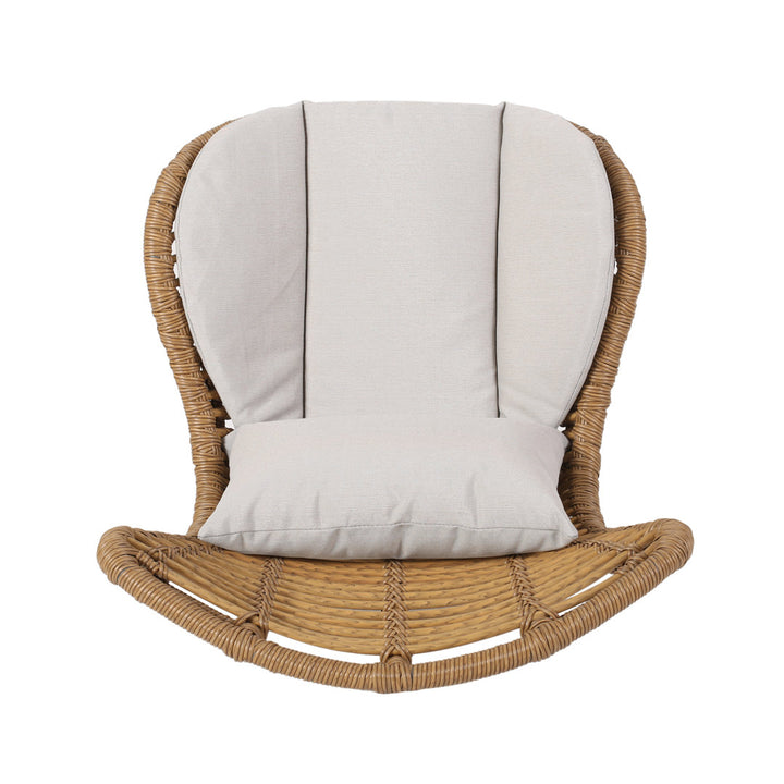 Frazer Patio Chair with Cushions (Set of 2) Mistana™ Frame Color: Light Brown Frame, Cushion Color: Beige