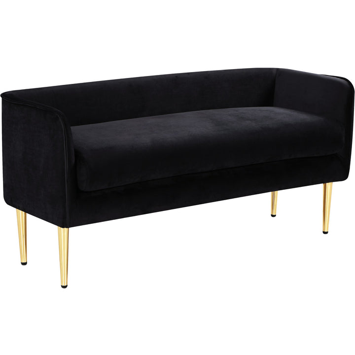 Manuel Upholstered Bench Everly Quinn Color: Living Black Velvet