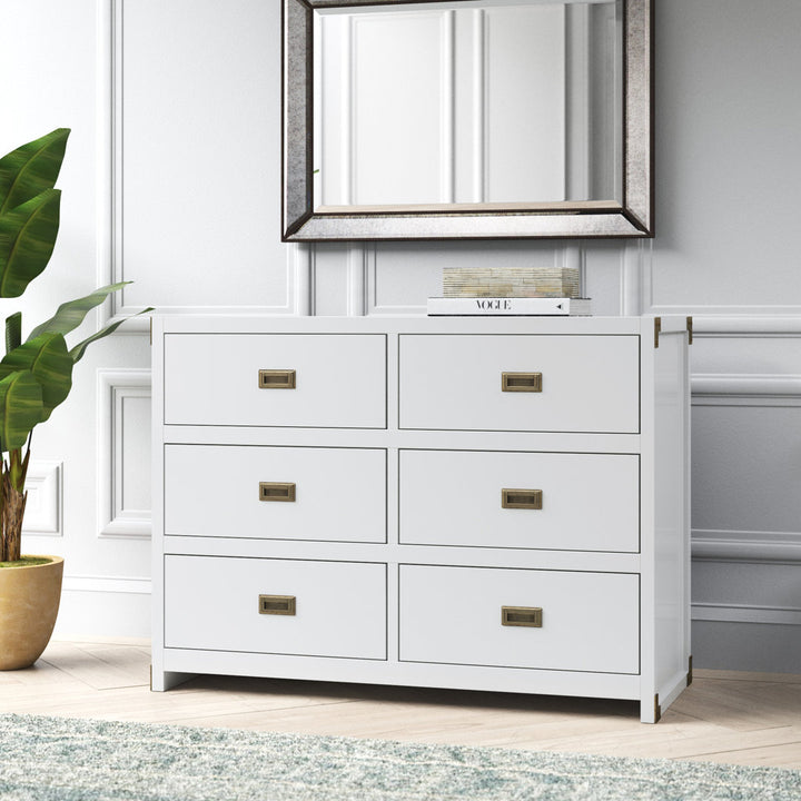 Hubble 6 Drawer Double Dresser Viv + Rae™ Color: White