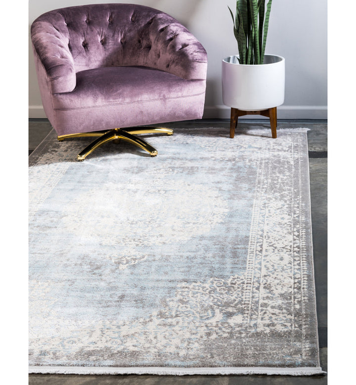 Teadora Gray/Light Blue/Ivory Area Rug Bungalow Rose Rug Size: Rectangle 10' x 13'1"