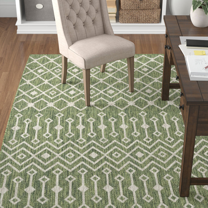 Adley Southwestern Green/Beige Indoor/Outdoor Area Rug Gracie Oaks Rug Size: Rectangle 9'10" x 14'