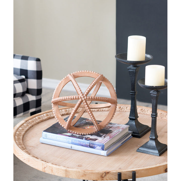 Delaney Decorative Ball Table Accent with Bead Trim Joss & Main Size: 10" H x 10" W x 10" D