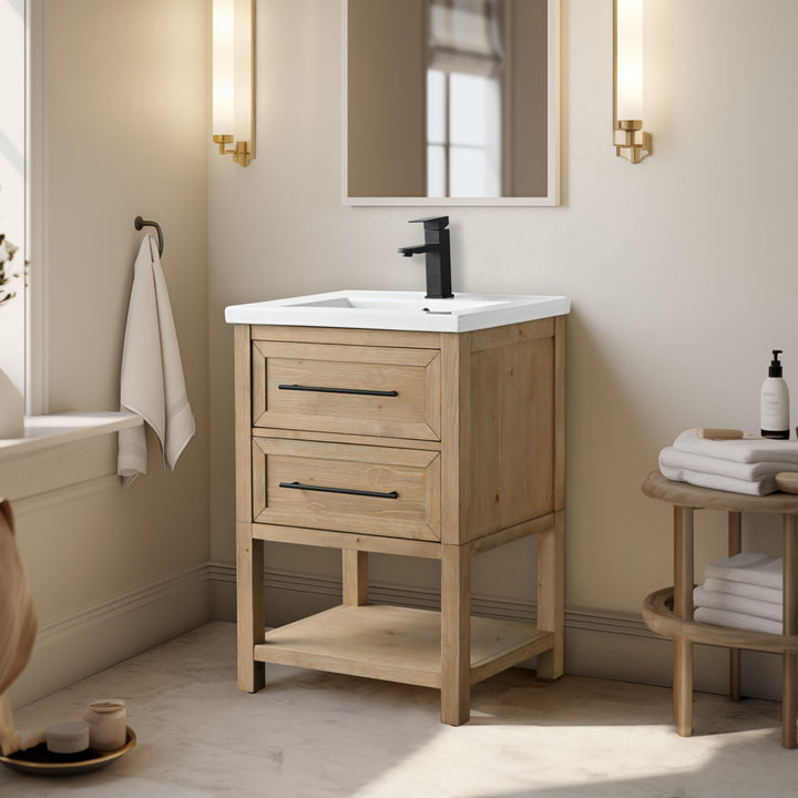 Bickley 24" Single Bathroom Vanity with Ceramic Top Beachcrest Home™ Base Finish: Fir Essence