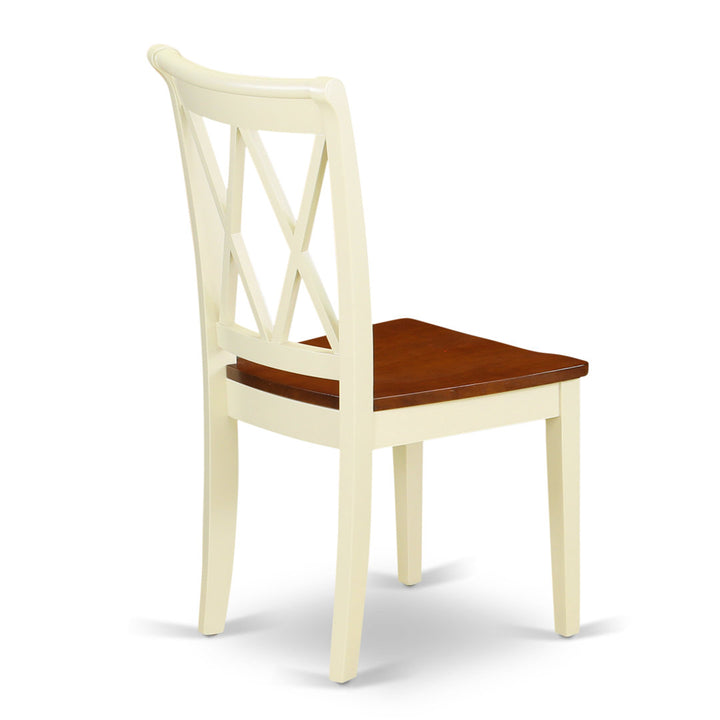 Letitia Solid Wood Double X-Back Side Chair (Set of 2) Lark Manor™ Color: Buttermilk/Cherry