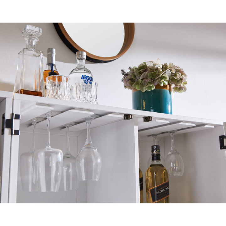 Yessine 31.5'' Bar Cabinet Ebern Designs Color: White