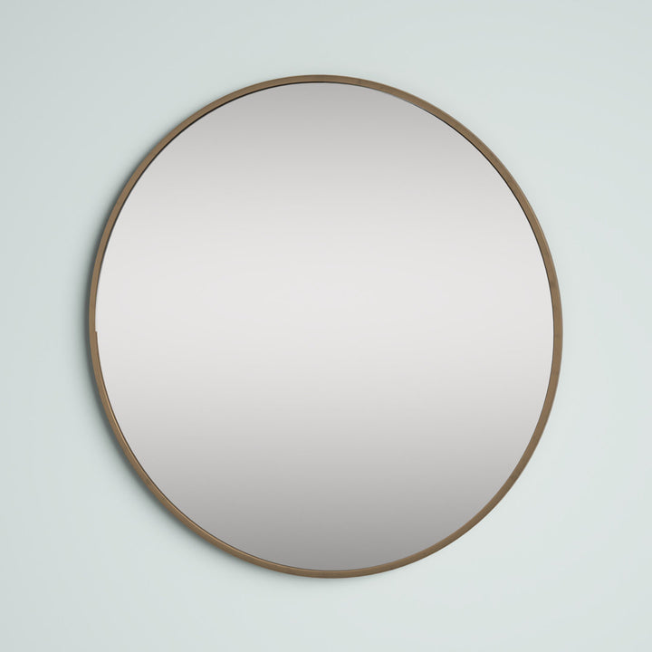 Sabine Metal Round Wall Mirror RE/FINE™ Size: 42" x 42" Finish: Brass