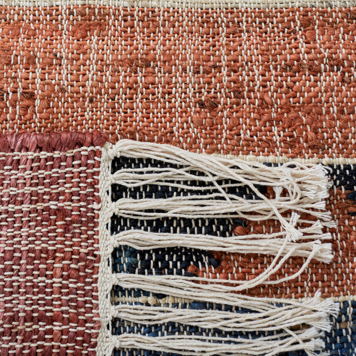 Brooke Southwesten Flatweave Jute/Cotton Blue/Rust Area Rug Kelly Clarkson Home Rug Size: Rectangle 9' x 12'