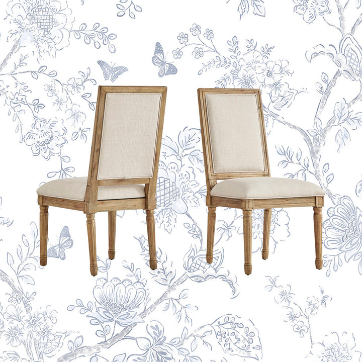 Libretto Solid Wood Side Chair (Set of 2) Kelly Clarkson Home Upholstery Color: Beige, Leg Color: Antique Gray Oak