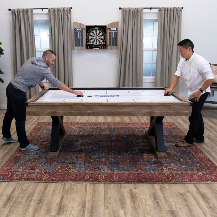 Kirkwood American Legend 84" Air Hockey Table with Rustic Wood Finish and Digital Scoreboard American Legend