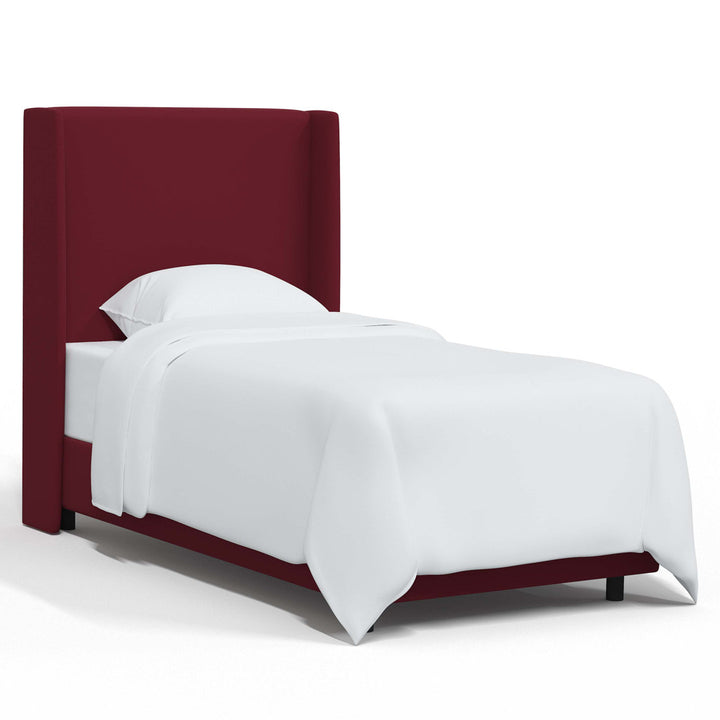 Dinapoli Upholstered Low Profile Standard Bed Mistana™ Color: Classic Berry Velvet Size: Twin