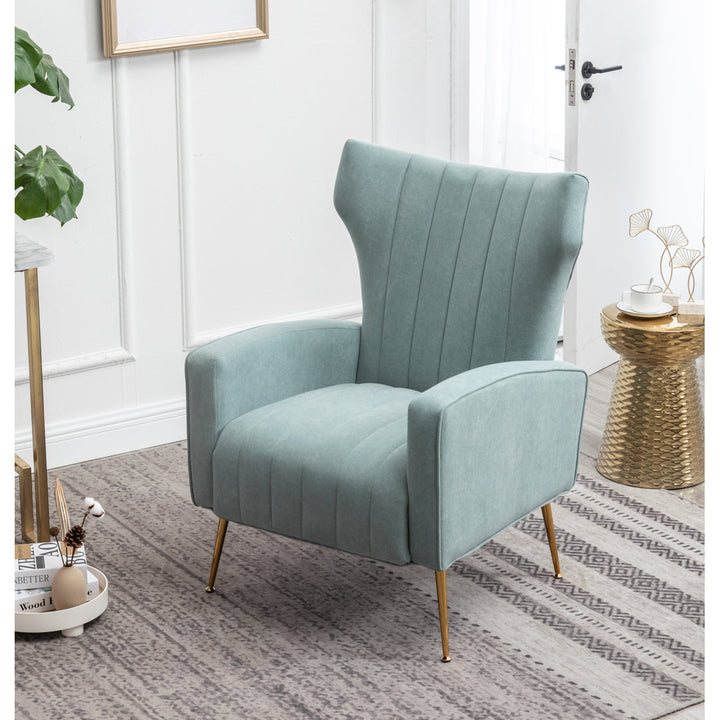 Floreal 27.5" Wide Velvet Wingback Chair Etta Avenue™ Fabric: Teal