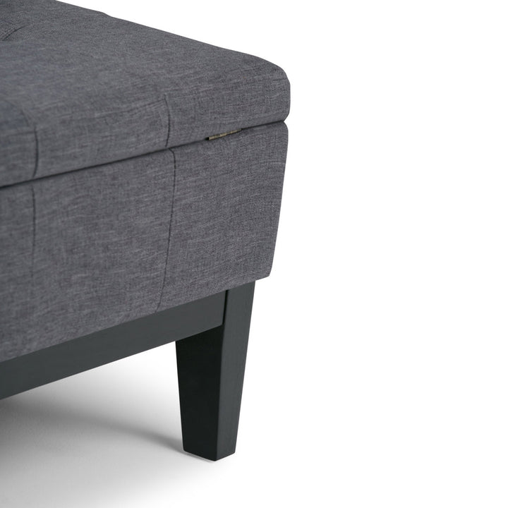 Dover Square Coffee Table Storage Ottoman,Assembled Simpli Home Fabric: Slate Gray
