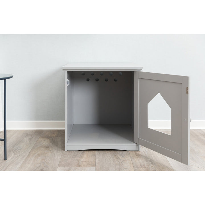 TRIXIE Small Cat Litter Box Enclosure Hide Litter Indoor Cat Home Cat Furniture Accent Table TRIXIE Color: Gray
