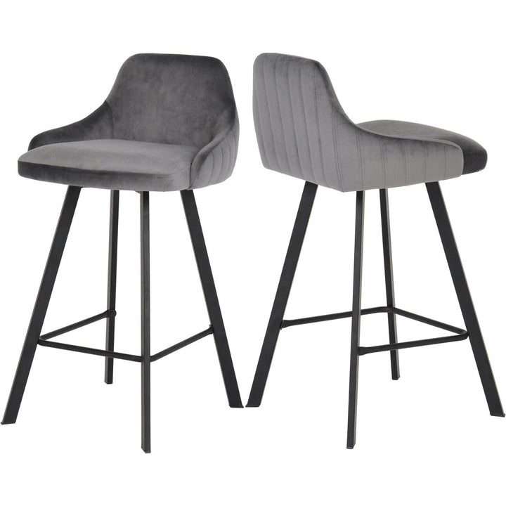 Mabton 25.5" Counter Stool (Set of 2) House of Hampton® Upholstery: Gray Velvet