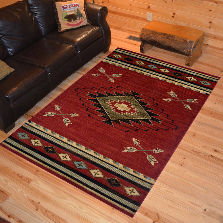 Perrault Southwestern Red Area Rug Loon Peak® Rug Size: Rectangle 7'10" x 9'10"