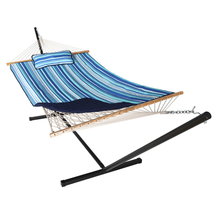 Bchester Double Spreader Bar Hammock with Stand Arlmont & Co. Color: Blue
