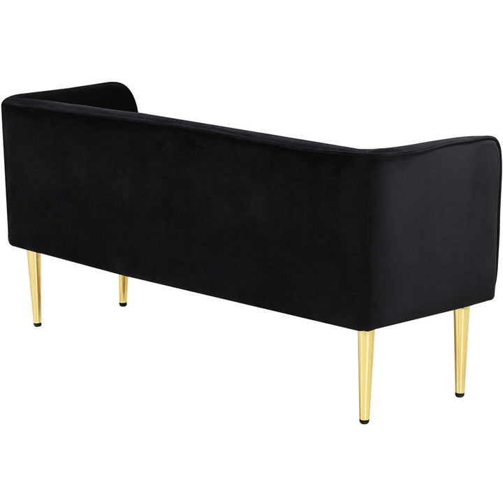 Manuel Upholstered Bench Everly Quinn Color: Living Black Velvet