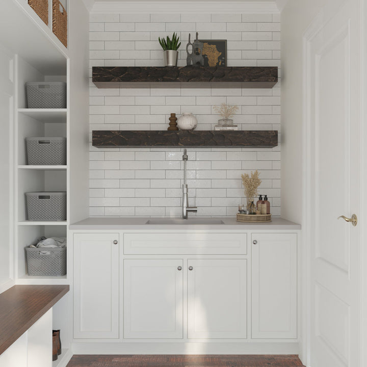 Rough Hewn Fireplace Shelf Mantel Dogberry Collections Finish: Dark Chocolate, Shelf Length: 60", Depth: 9"