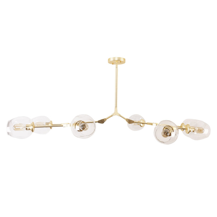 Pendent 8 - Light Sputnik Modern Linear Chandelier George Oliver Shade Color: Transparent Finish: Gold