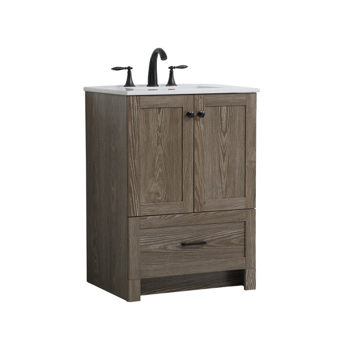 Ahmed 24" D x 19'' D x 34'' H Single Bathroom Vanity Sand & Stable™ Base Finish: Weathered Oak