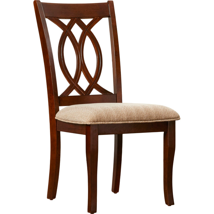 Gunderson Upholstered Queen Anne Back Side Chair in Brown Cherry/Beige (Set of 2) Lark Manor™