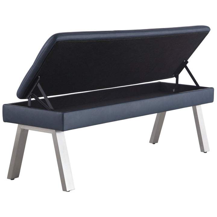 Melgoza Tufted Bench w/ Underseat Storage & Steel Legs Wade Logan®