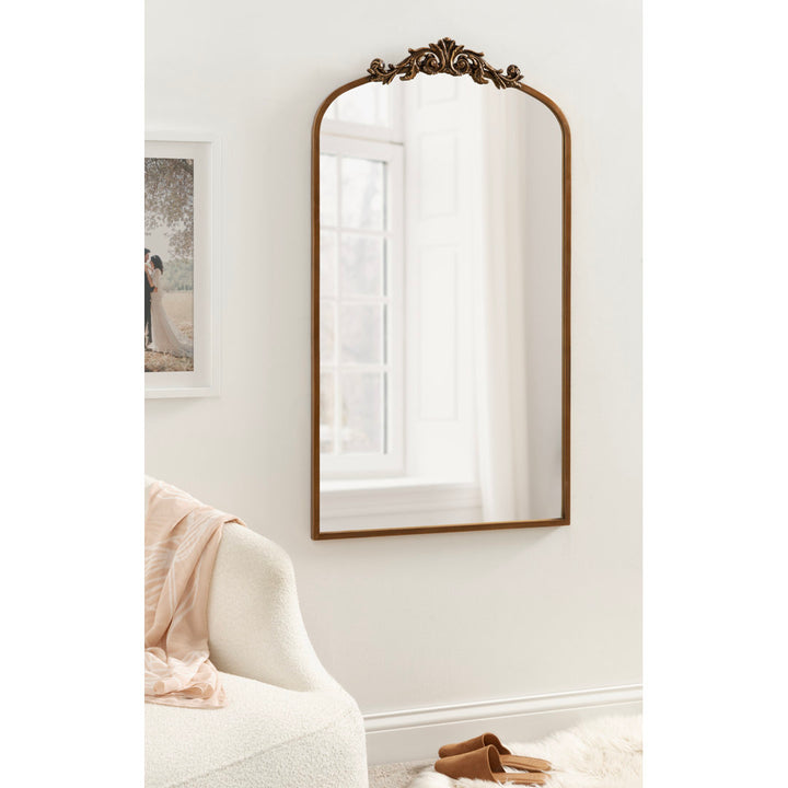 Anglo Arendahl Traditional Accent Mirror Fleur De Lis Living Size: 42" x 23.5" Finish: Gold