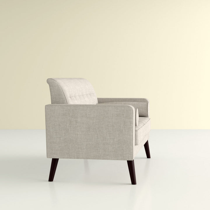 Benayah 56.3" Linen Square Arm Loveseat George Oliver Upholstery: Beige/Light Gray