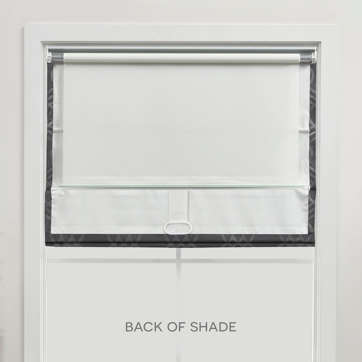 Exclusive Home Prague Trellis 100% Blackout Roman Shade Amalgamated Textiles Color: Gray Width: 31" W